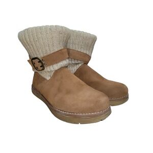 Skechers J'Adore Womens Australian Brown Suede Leather Sweater Ankle Booties 8M